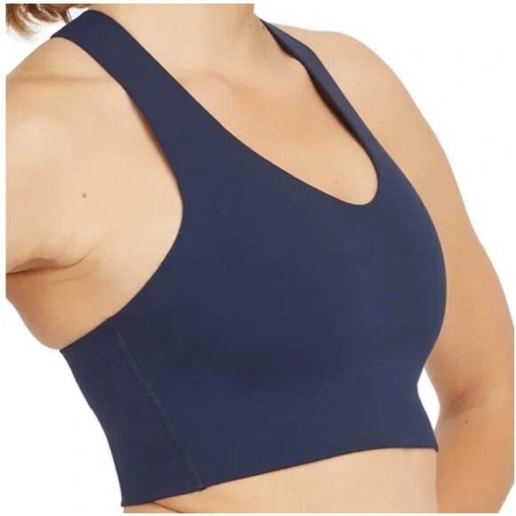NWT Spanx Longline Medium Impact Sports Bra Midnight Navy Size XL - Picture 2 of 6